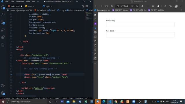 Bootstrap vs CSS puro form control смотреть онлайн