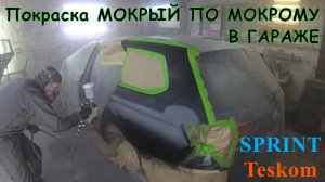 Покраска VW Passat B8 в гараже через мокряк | ВЫВОДЫ по материалам Sprint и Teskom