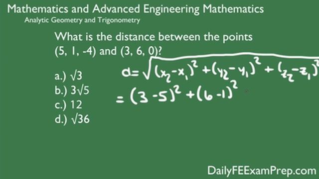 Daily FE Exam Prep - 02 - Math - Distance Between Two Points смотреть онлайн