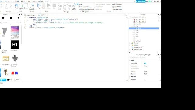 Hoe to make a touch damage script - roblox studio смотреть онлайн