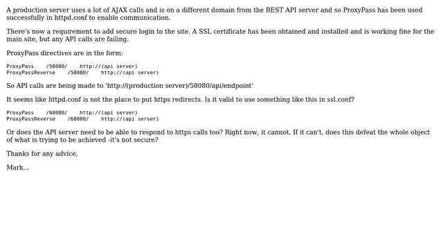 DevOps & SysAdmins: SSL ProxyPass for REST API requests смотреть онлайн