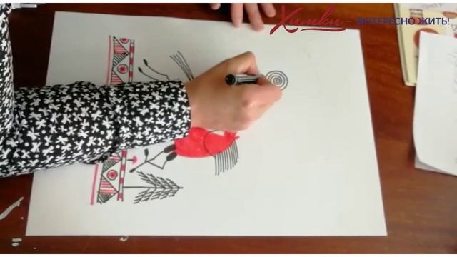 Расписываем футболку узорами Мезенской росписи смотреть онлайн