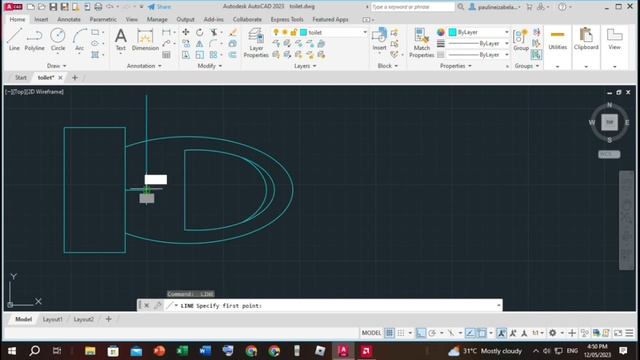 TOILET elongated front | AutoCAD смотреть онлайн