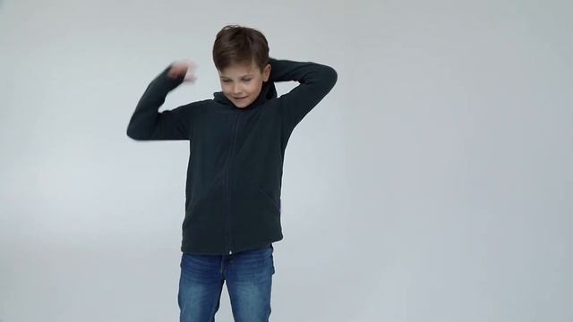 Тёмно-серая детская кофта с ушками летучей мыши из флиса смотреть онлайн