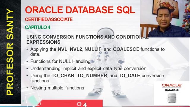 CURSO SQL | CERTIFICACION ORACLE DATABASE SQL 1ZO-071 - CAPITULO 4 смотреть онлайн