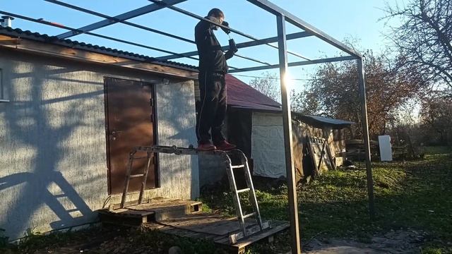 Навес 9*3 за один день в Рязани. смотреть онлайн