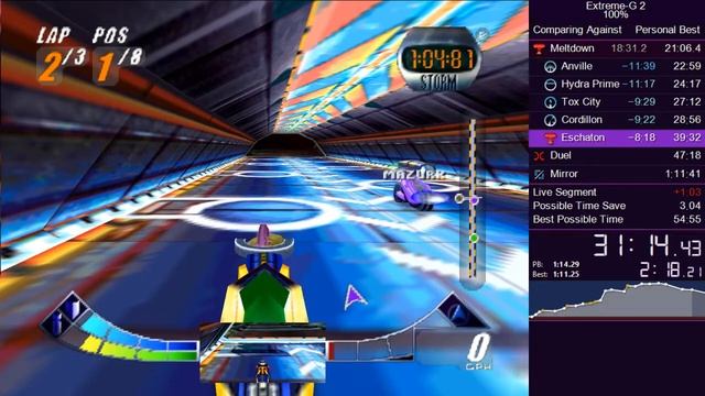 Extreme-G 2 100% Speedrun - 1:02:20 смотреть онлайн