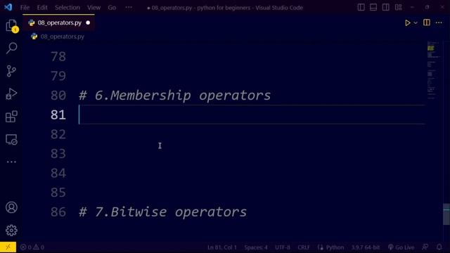 #10. Operators in Python PART II #python || IDENTITY, MEMBERSHIP & BITWISE Operators смотреть онлайн