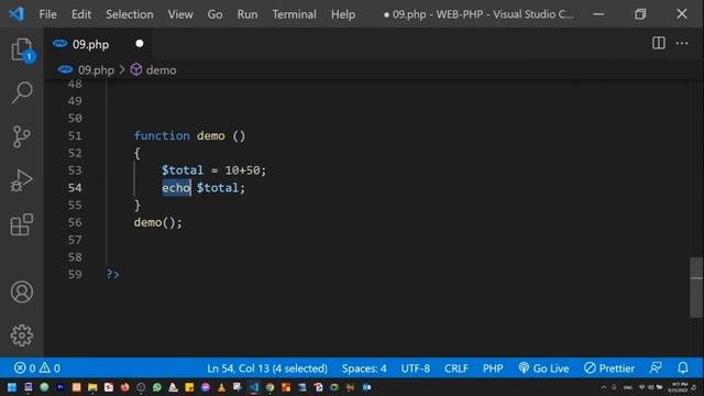 25.Function with return keywords in php | php in pashto | پي ايچ پي په پښتو کې смотреть онлайн