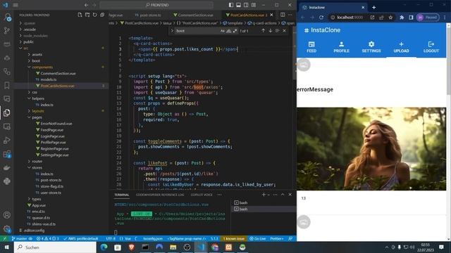 I Built A Full Stack Instagram Clone Application Using Laravel, Pusher, Websockets, Vue 3 And Quasa смотреть онлайн