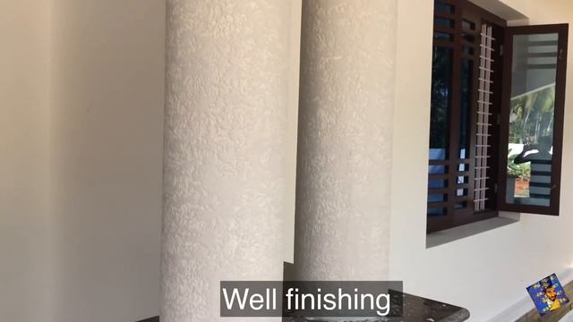Exterior rustic putty texture on highlighting pillars in house| jotun paint|ENG SUB смотреть онлайн