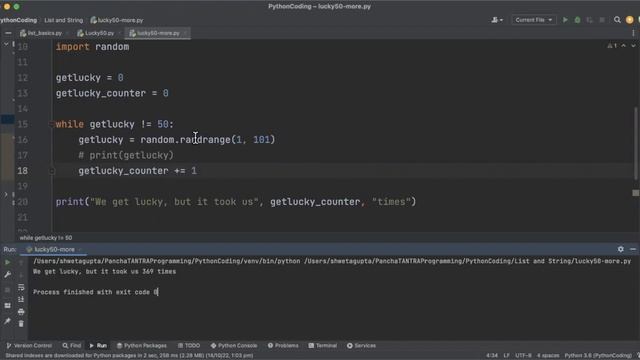 Code Challenge - Python code to play Lucky 50 n times and find min and max. using while and for loo смотреть онлайн