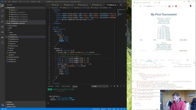 Creating a Poker Tournament Manager app in Vue js, PHP and MSSQL: Part 004b смотреть онлайн