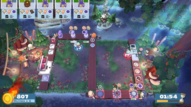 Overcooked 2 Campfire Cook Off lvl 1-4, 2 players co-op, 4 starts, 1779, PL смотреть онлайн