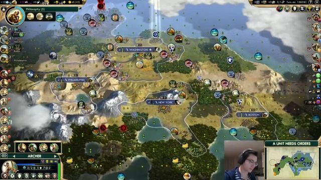 Civ 5 Deity Game 1: Fast Turn 167 Science Victory (Quick Speed) - Part 5 (Overexplained Early Game)