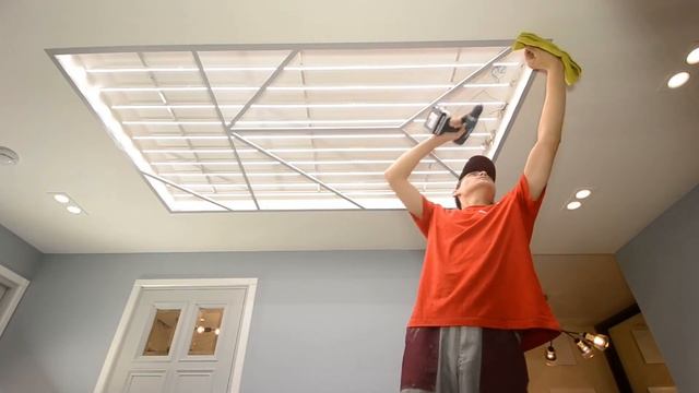 Установка витражного потолка в технике "фото-печать" ЖК Ботанический сад смотреть онлайн