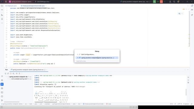 Intellij ideaC workaround to debug spring boot application running from IDE смотреть онлайн