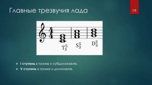 Главные ступени лада | Главные трезвучия лада | Тоника, субдоминанта, доминанта