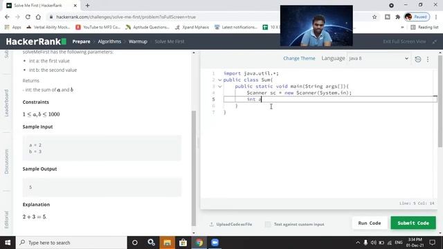 Sum of Array & Solve Me First Problem Solving Using Java Language @ Haker Rank Platform !! смотреть онлайн