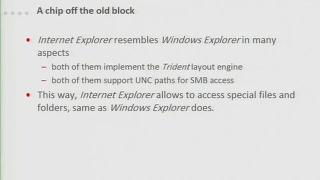Black Hat DC 2010: Internet Explorer turns your personal computer into a public file server 2/7 смотреть онлайн