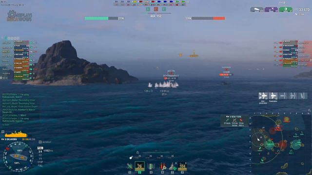 Oklahoma 3 Kills & 121k Damage | World of Warships Gameplay смотреть онлайн