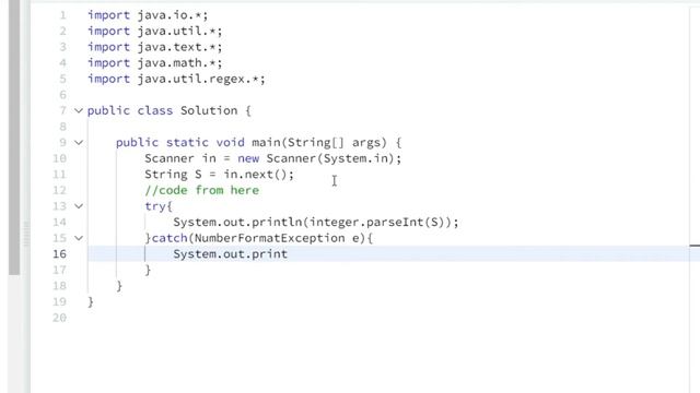 HackerRank Day 16: Exceptions - String to Integer | Java Solution смотреть онлайн