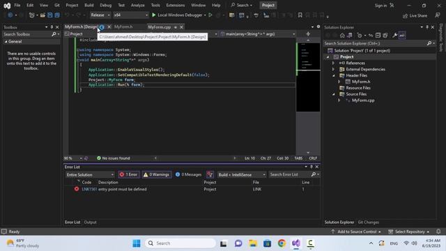 Error LNK1561 entry point must be defined смотреть онлайн