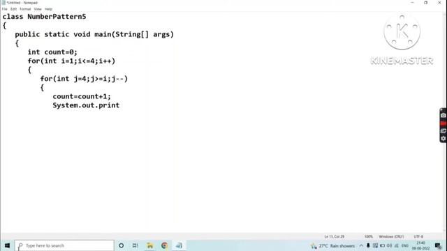 Number Pattern-5 Program in JAVA #java #javaprogramming #javatutorial #numberpattern смотреть онлайн