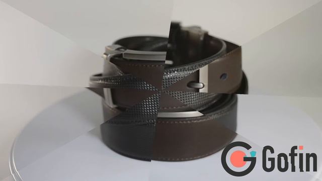 Двусторонний кожаный мужской ремень коричневый черный Z 350756 смотреть онлайн