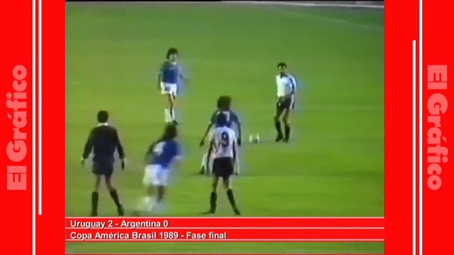 Copa América 1989: Uruguay 2-0 Argentina + CASI GOLAZO DE MARADONA