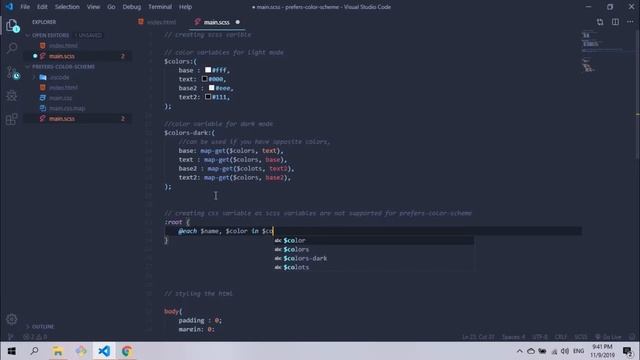 prefers-color-scheme using scss | Dark and light mode смотреть онлайн