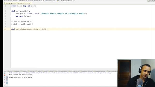 Python Programming Part 8: Pythagorean Theorem!! смотреть онлайн