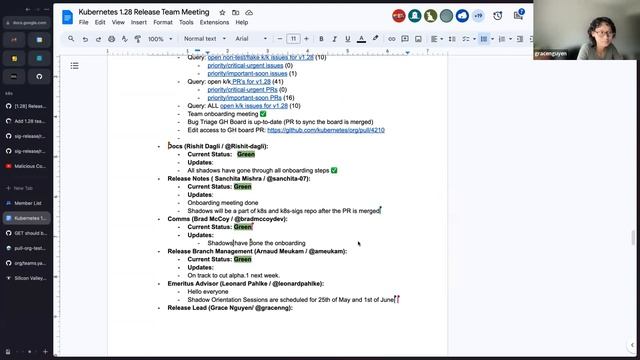 Kubernetes Release Team Meeting (1.28) for 20230524 смотреть онлайн