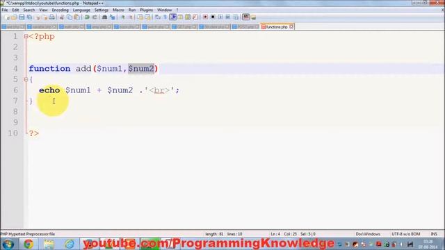 PHP Tutorial for Beginners 20 # Functions with Arguments смотреть онлайн