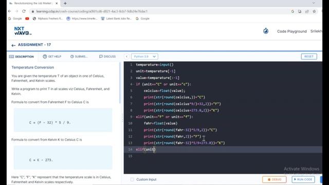 Assignment 17 #Temperature conversions #Python #nxt wave смотреть онлайн