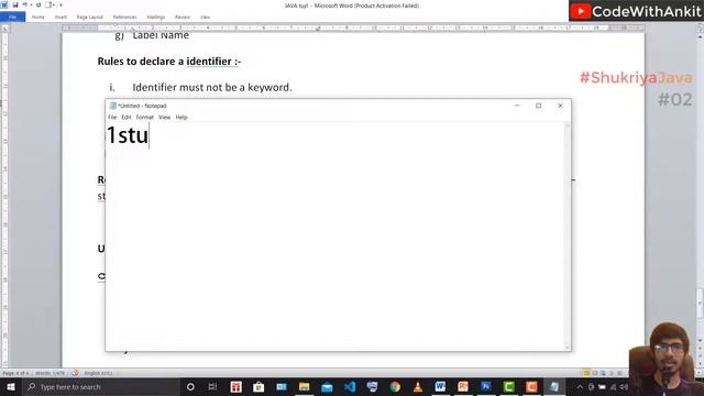 Java Tutorial : Identifiers, Keywords, First Program in java | #ShukriyaJava series #codewithankit смотреть онлайн