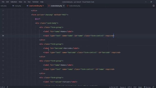 24. TUTORIAL LARAVEL 7 - MEMBUAT MENU USER PART 1 смотреть онлайн