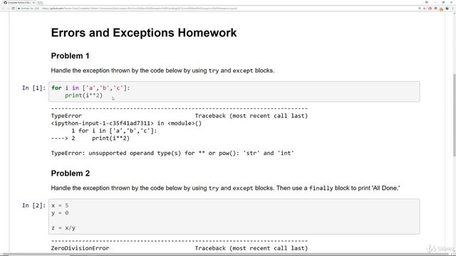 Errors and Exceptions Homework in Python Part-60 смотреть онлайн