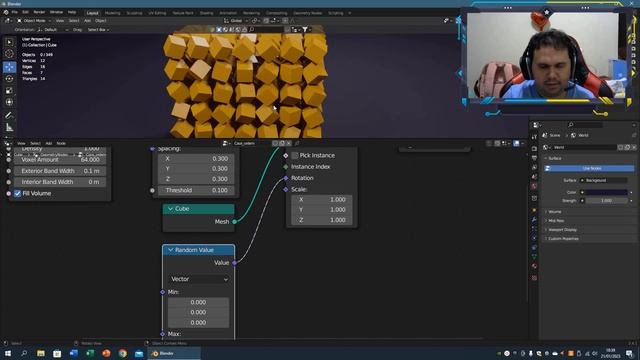 Geometry Nodes 11 - Ordem no Caos (Instâncias em Volume) смотреть онлайн