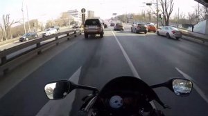 Прохват на мото от первого лица Москва Gsxr600 (нарезка)
