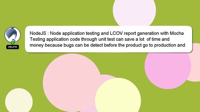 NodeJS : Node application testing and LCOV report generation with Mocha смотреть онлайн