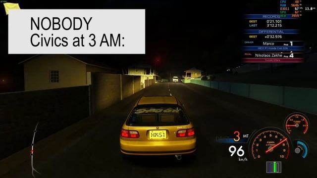 Honda Civic at 3AM except its really at 3AM смотреть онлайн