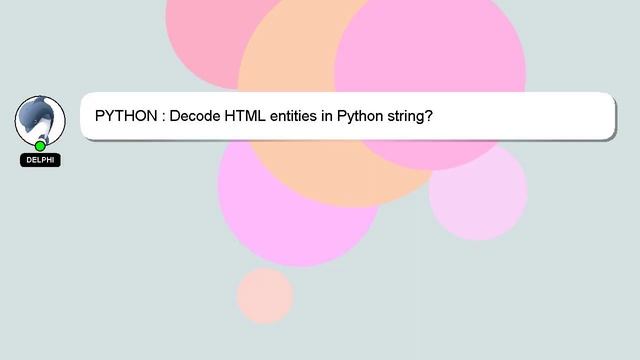 PYTHON : Decode HTML entities in Python string? смотреть онлайн