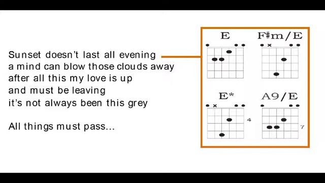 All Things Must Pass - Guitar Chords + Lyrics (Letra y acordes para guitarra) смотреть онлайн