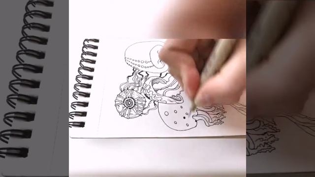 HOW TO DRAW A JELLYFISH ?? fun jellyfish #doodle I рисуем медуз линером смотреть онлайн