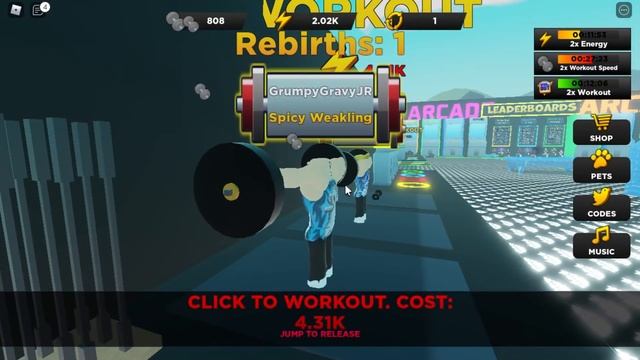 Roblox Strongman Simulator With GravyCatMan смотреть онлайн
