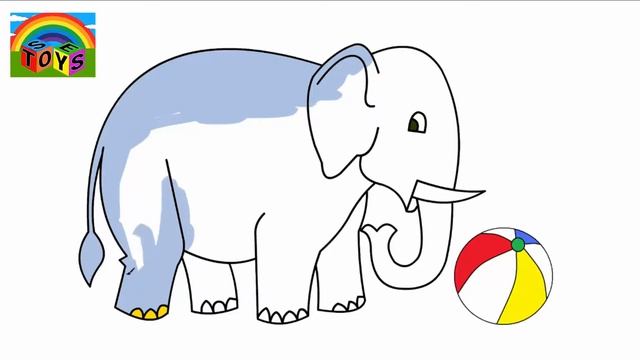 How to Draw Elephant for kids | Drawing and coloring | Setoys смотреть онлайн