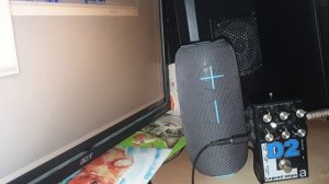 Как подключить электрогитару к колонке. AMT D2 с кабсимом в линию к блютуз-колонке