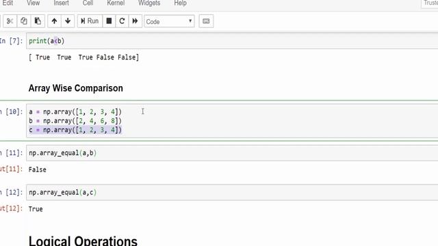 Machine Learning Tutorial Python NumPy: 15. Array Comparison | Logical Operations смотреть онлайн
