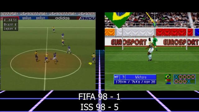 FIFA 98 Vs International Superstar Soccer Pro 98 (PS1) - Duelo De Jogos #10